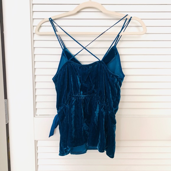 XS Express peacock blue strappy velvet tank - Picture 3 of 3